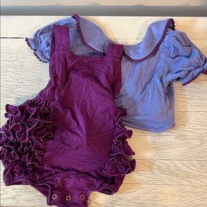 Kate Quinn Purple and Blue Kids Bodysuit Set